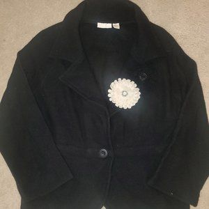 WhiteWash Wool Jacket w/floral applique